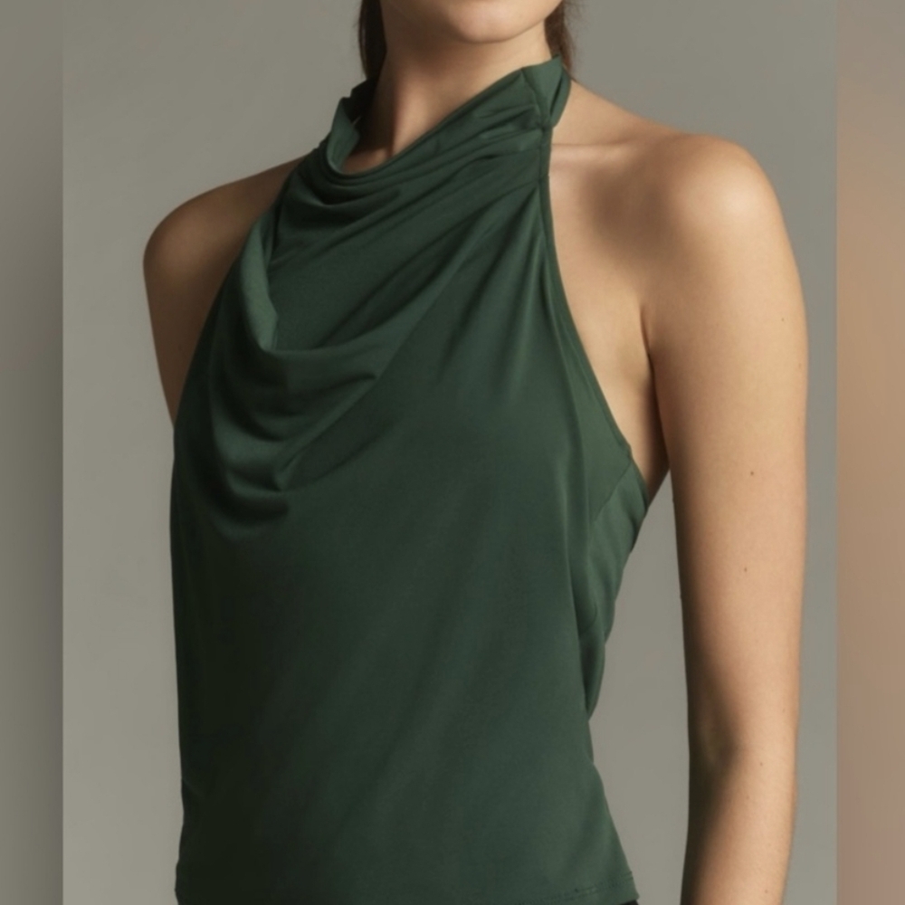 Anthropologie Women's Cowl Neck Halter Top - Picture 2 of 6